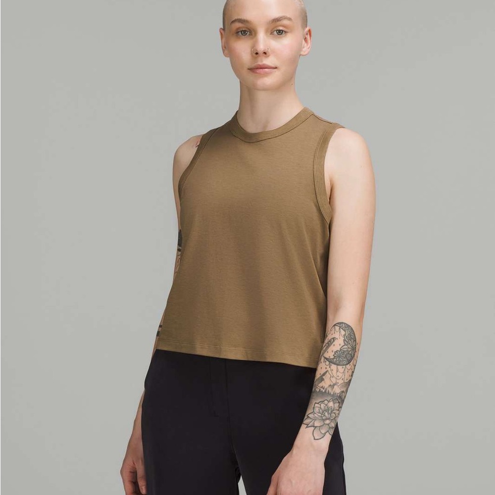 Lululemon Classic-Fit Cotton-Blend Tank Top size 6 in Artifact